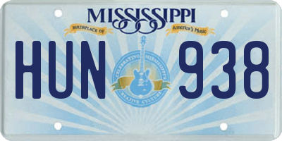 MS license plate HUN938