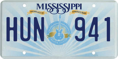 MS license plate HUN941