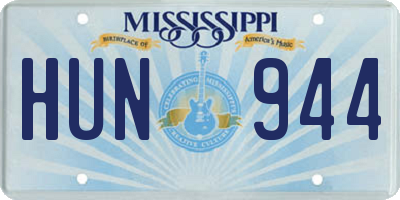 MS license plate HUN944