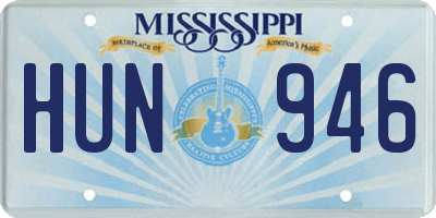 MS license plate HUN946