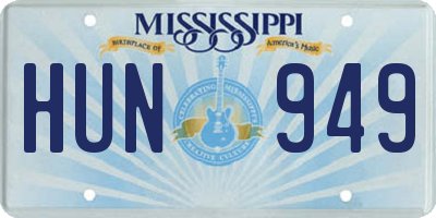 MS license plate HUN949