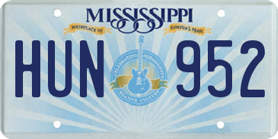 MS license plate HUN952