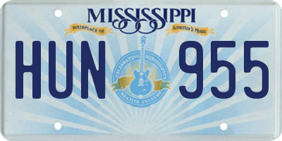 MS license plate HUN955