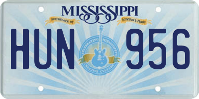 MS license plate HUN956