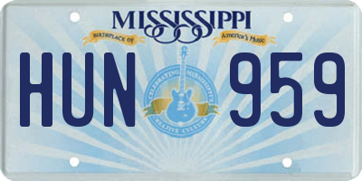 MS license plate HUN959