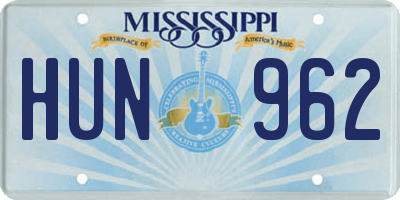 MS license plate HUN962