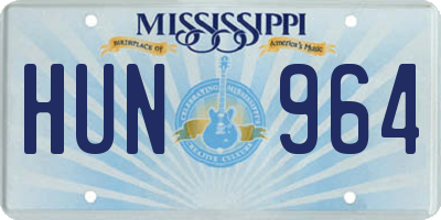 MS license plate HUN964