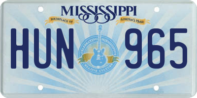 MS license plate HUN965