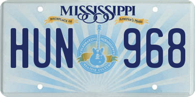 MS license plate HUN968