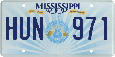 MS license plate HUN971