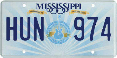 MS license plate HUN974