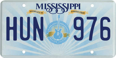 MS license plate HUN976
