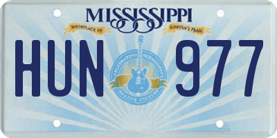 MS license plate HUN977