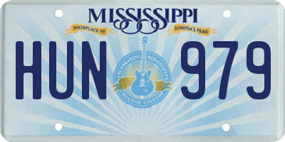 MS license plate HUN979