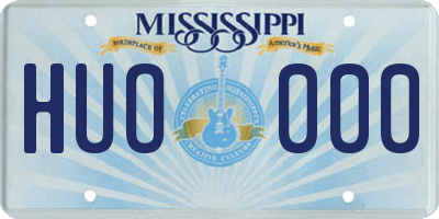 MS license plate HUO000