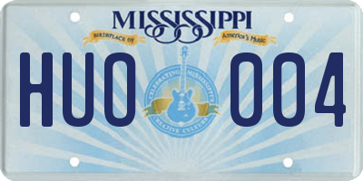 MS license plate HUO004
