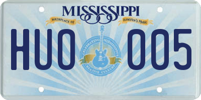 MS license plate HUO005