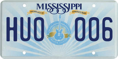 MS license plate HUO006