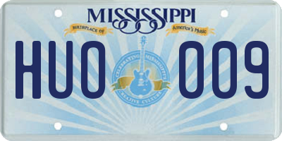 MS license plate HUO009