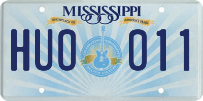 MS license plate HUO011