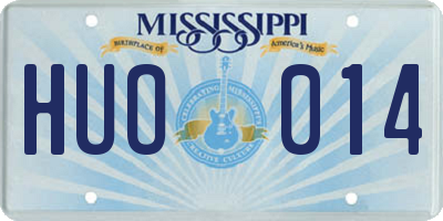 MS license plate HUO014