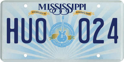 MS license plate HUO024