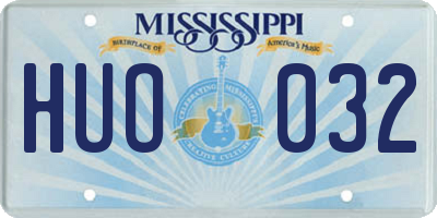 MS license plate HUO032
