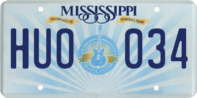 MS license plate HUO034
