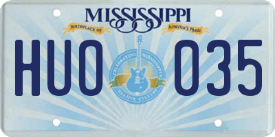 MS license plate HUO035