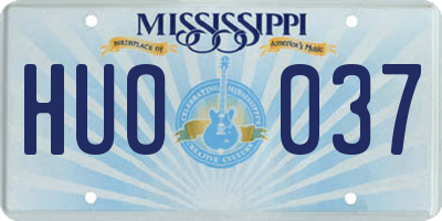 MS license plate HUO037