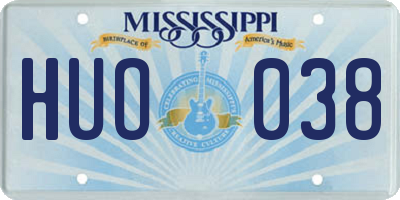 MS license plate HUO038