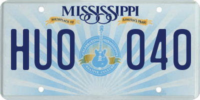 MS license plate HUO040