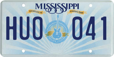 MS license plate HUO041