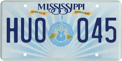 MS license plate HUO045
