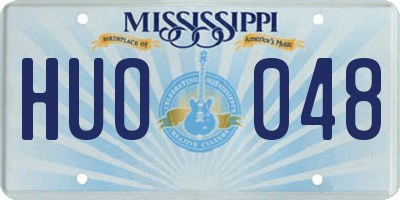 MS license plate HUO048