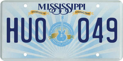 MS license plate HUO049