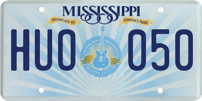 MS license plate HUO050