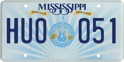MS license plate HUO051