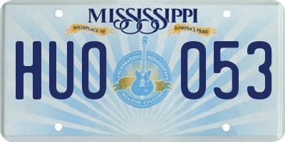 MS license plate HUO053