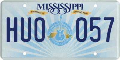 MS license plate HUO057