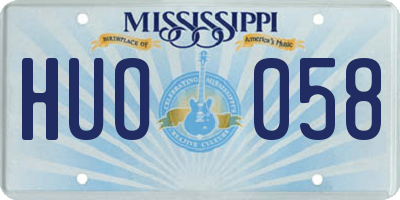 MS license plate HUO058
