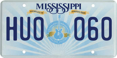 MS license plate HUO060