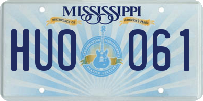 MS license plate HUO061