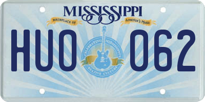 MS license plate HUO062