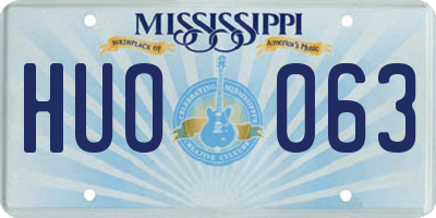MS license plate HUO063