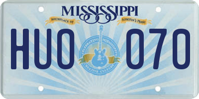 MS license plate HUO070
