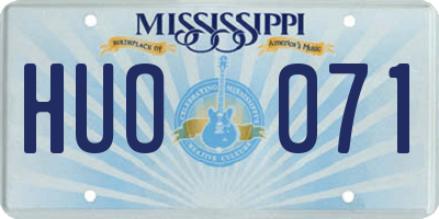 MS license plate HUO071