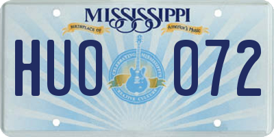 MS license plate HUO072