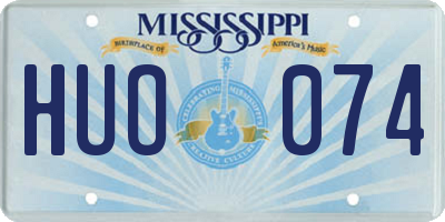 MS license plate HUO074