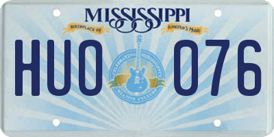 MS license plate HUO076